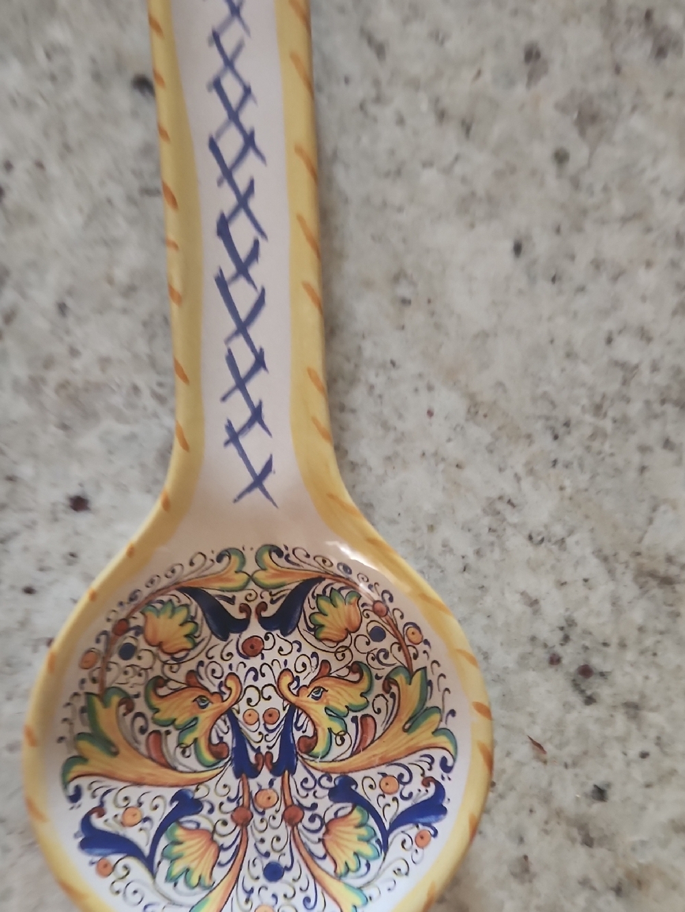 This item is a Meridiana Ceramiche Floral Dueling Spoon Rest Made In Italy